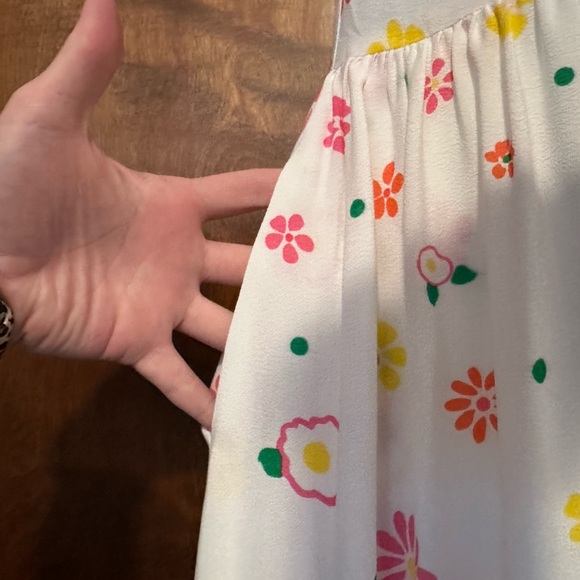 Mister Zimi Sleeveless "Sophie" Midi Dress Womens 12 White Floral Print Easter - Picture 10 of 16